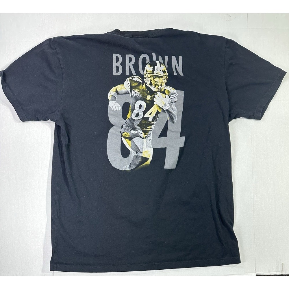 Pittsburgh Steelers Antonio Brown 84 T-Shirt XL Black Majestic NFL Tee